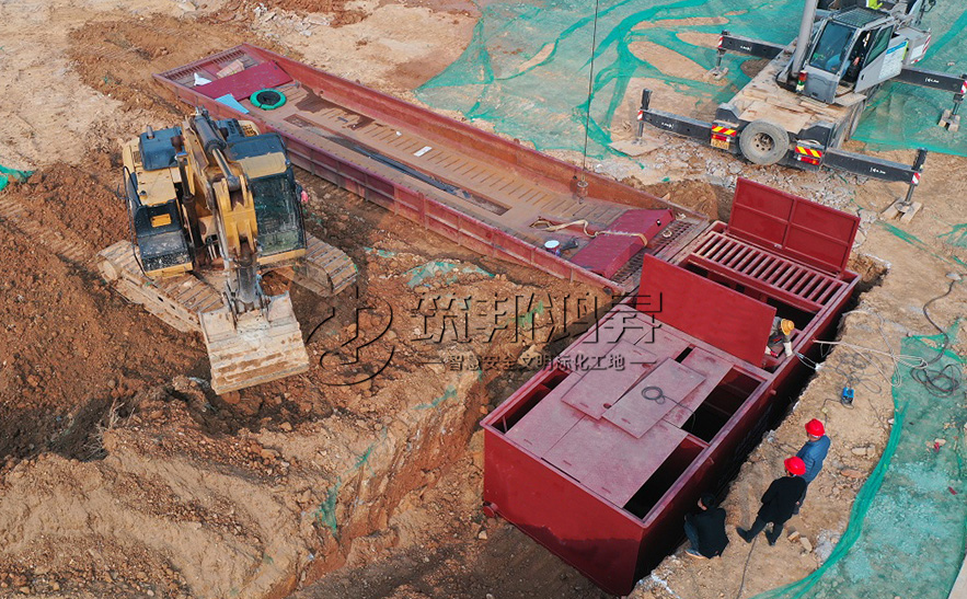 鋼結(jié)構(gòu)免基礎帶沉淀池移動洗車槽